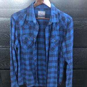 Zara Man Western Plaid Flannel Snap Up